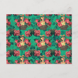 ヴィンテージビクトリアン花 ポストカード