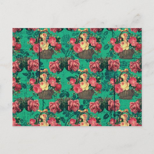 ヴィンテージビクトリアン花 ポストカード (正面)
