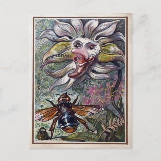 ヴィンテージビクトリアン花 ポストカード (正面)