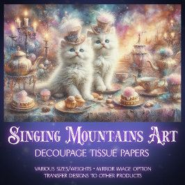 ヴィンテージビクトリアン茶パーティー猫の分離 薄葉紙