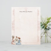 ヴィンテージビクトリアン茶モノグラムの文房具紙 (スタンド正面)