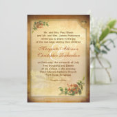 ヴィンテージビクトリアン茶色の老化結婚式招待状 招待状 (スタンド正面)
