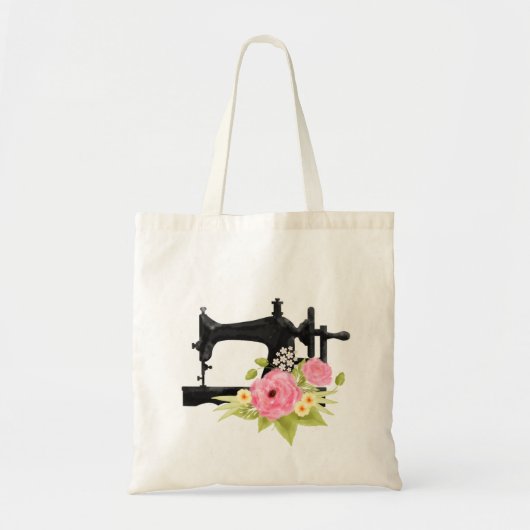 ヴィンテージビクトリアン裁縫機トートバッグ トートバッグ (正面)