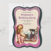 ヴィンテージビクトリアン誕生日パーティーへの招待 招待状 (正面)