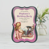 ヴィンテージビクトリアン誕生日パーティーへの招待 招待状 (スタンド正面)