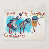 ヴィンテージビクトリアン調味料クリスマスポストカード ポストカード (正面)