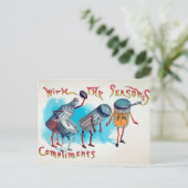 ヴィンテージビクトリアン調味料クリスマスポストカード ポストカード (スタンド正面)