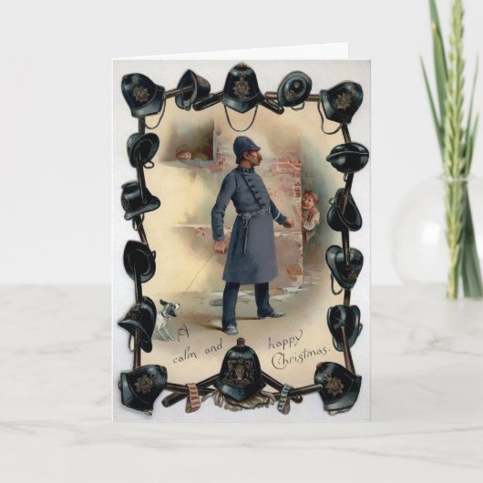 ヴィンテージビクトリアン警察のクリスマスカード シーズンカード (正面)