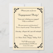 ヴィンテージビクトリアン踊りベア婚約パーティ 招待状 (裏面)