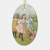 ヴィンテージビクトリアン遊ブラインドマンズブラフ セラミックオーナメント (左)