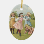 ヴィンテージビクトリアン遊ブラインドマンズブラフ セラミックオーナメント (正面)