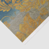 ヴィンテージビクトリアン金ゴールドと青フローラの分離 薄葉紙 (詳細)