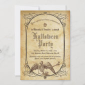 ヴィンテージビクトリアン鏡ゴシック骨格ハロウィーン 招待状 (正面)