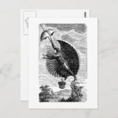 ヴィンテージビクトリアン飛んでいる機械発明 ポストカード (正面/裏面)