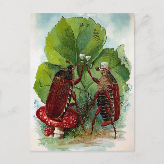 ヴィンテージビクトリアン飲みバグのはがき ポストカード (正面)