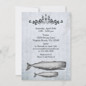 ヴィンテージビクトリアン鯨ビーチベビーシャワー 招待状 (裏面)