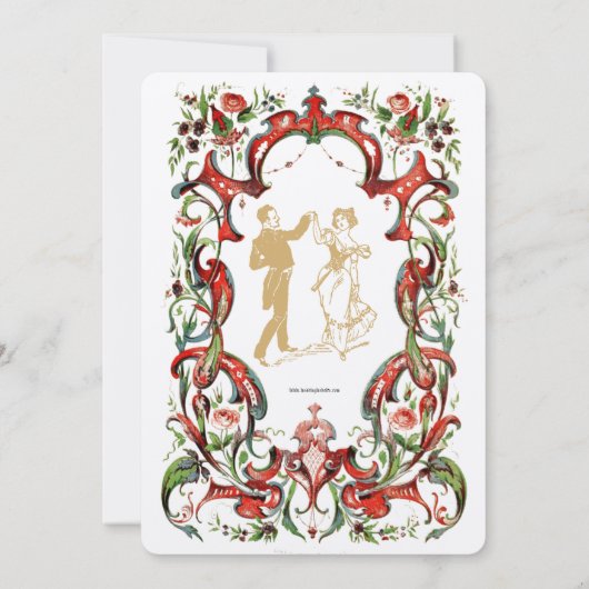 ヴィンテージビクトリアン1853年華美フローラ縁ど 招待状 (裏面)