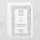 ヴィンテージビクトリアン1873シンプルフローラ枠 招待状 (正面/裏面)