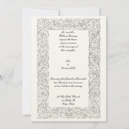 ヴィンテージビクトリアン1873シンプルフローラ枠 招待状