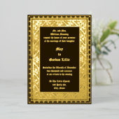 ヴィンテージビクトリアン1882縁ど年 箔招待状 (立ち正面)