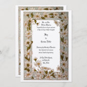 ヴィンテージビクトリアン1884年フローラデイジー結婚ズ 招待状 (正面/裏面)