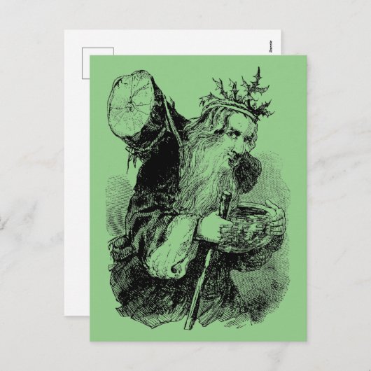 ヴィンテージビクトリアン1884年父クリスマス シーズンポストカード (正面/裏面)