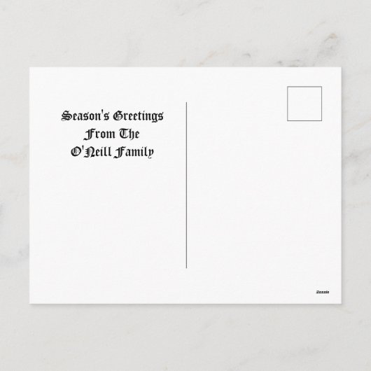 ヴィンテージビクトリアン1884年父クリスマス シーズンポストカード (裏面)