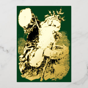 ヴィンテージビクトリアン1884年父クリスマス 箔シーズンカード