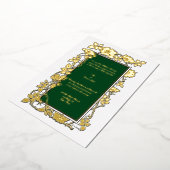 ヴィンテージビクトリアン1896年バラつる植物縁ど 箔招待状 (回転した状態)