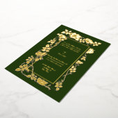 ヴィンテージビクトリアン1896年バラつる植物縁ど 箔招待状 (回転した状態)