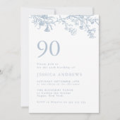 ヴィンテージビクトリアン90誕生日 招待状 (正面)