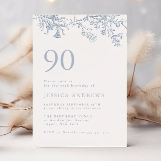 ヴィンテージビクトリアン90誕生日 招待状