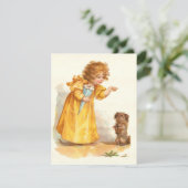 ヴィンテージビクトリアン·ガールのパーティー- 3歳または4歳 招待状 (スタンド正面)