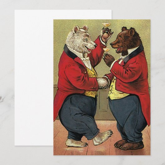 ヴィンテージビクトリアン、ゲイ、踊りクマ (正面/裏面)