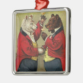 ヴィンテージビクトリアン、ゲイ、踊りクマ メタルオーナメント (左)