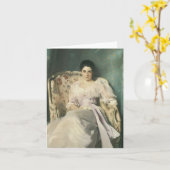 ヴィンテージビクトリアン・レディー・ノート・カー空白のド –  カード (黄色い花)