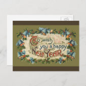 ヴィンテージビクトリアン、新年のご挨拶 シーズンポストカード (正面/裏面)