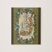 ヴィンテージビクトリアン、新年のご挨拶 ジグソーパズル (縦)