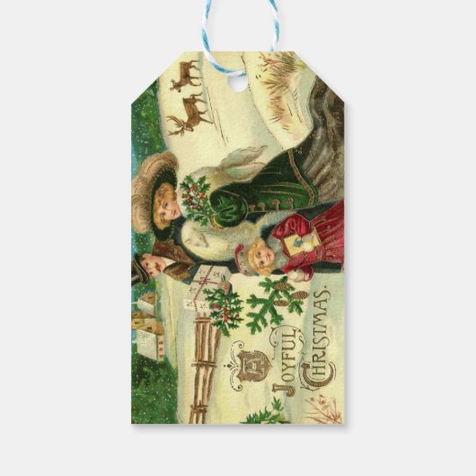 ヴィンテージビクトリアン，素朴，クリスマス，パターン， ギフトタグ (裏面)