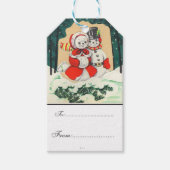ヴィンテージビクトリアン，素朴，クリスマス，パターン， ギフトタグ (正面)