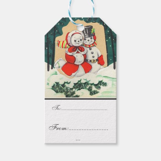 ヴィンテージビクトリアン，素朴，クリスマス，パターン， ギフトタグ (正面)