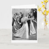 ヴィンテージビクトリアン-踊り カード (黄色い花)