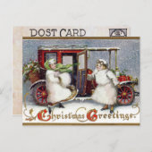 ヴィンテージビクトリアン、c.1912クリスマス シーズンポストカード (正面/裏面)