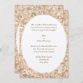 ヴィンテージビクトリアンEraリボンと花Ovalフレーム 招待状 (正面/裏面)