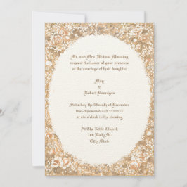 ヴィンテージビクトリアンEraリボンと花Ovalフレーム 招待状