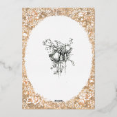 ヴィンテージビクトリアンEraリボンと花Ovalフレーム 箔招待状 (裏面)