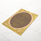 ヴィンテージビクトリアンEraリボンと花Ovalフレーム 箔招待状 (回転した状態)