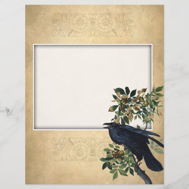 ヴィンテージビクトリアンRaven Decompage – ゴシック圏 レターヘッド (正面)