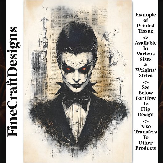 ヴィンテージビクトリアンShe Devil Vampire BB9 Decopage 薄葉紙