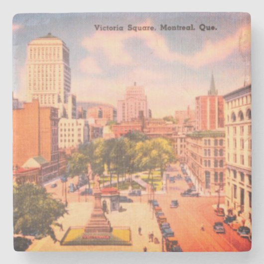 ヴィンテージビクトリア広場,モントリオール,ケベック,カナダ ストーンコースター (正面)